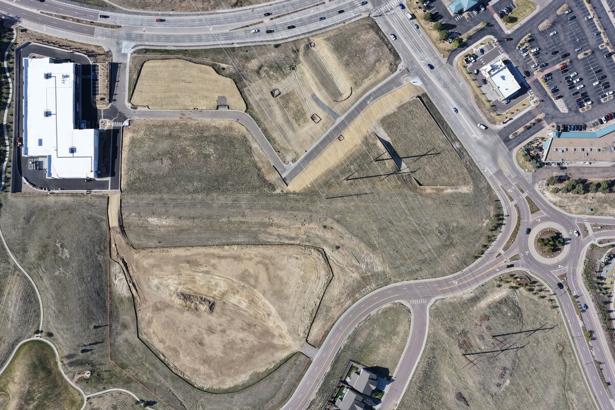 Aerial 3D model of the land at Castle Pines Parkway and Lagae Road